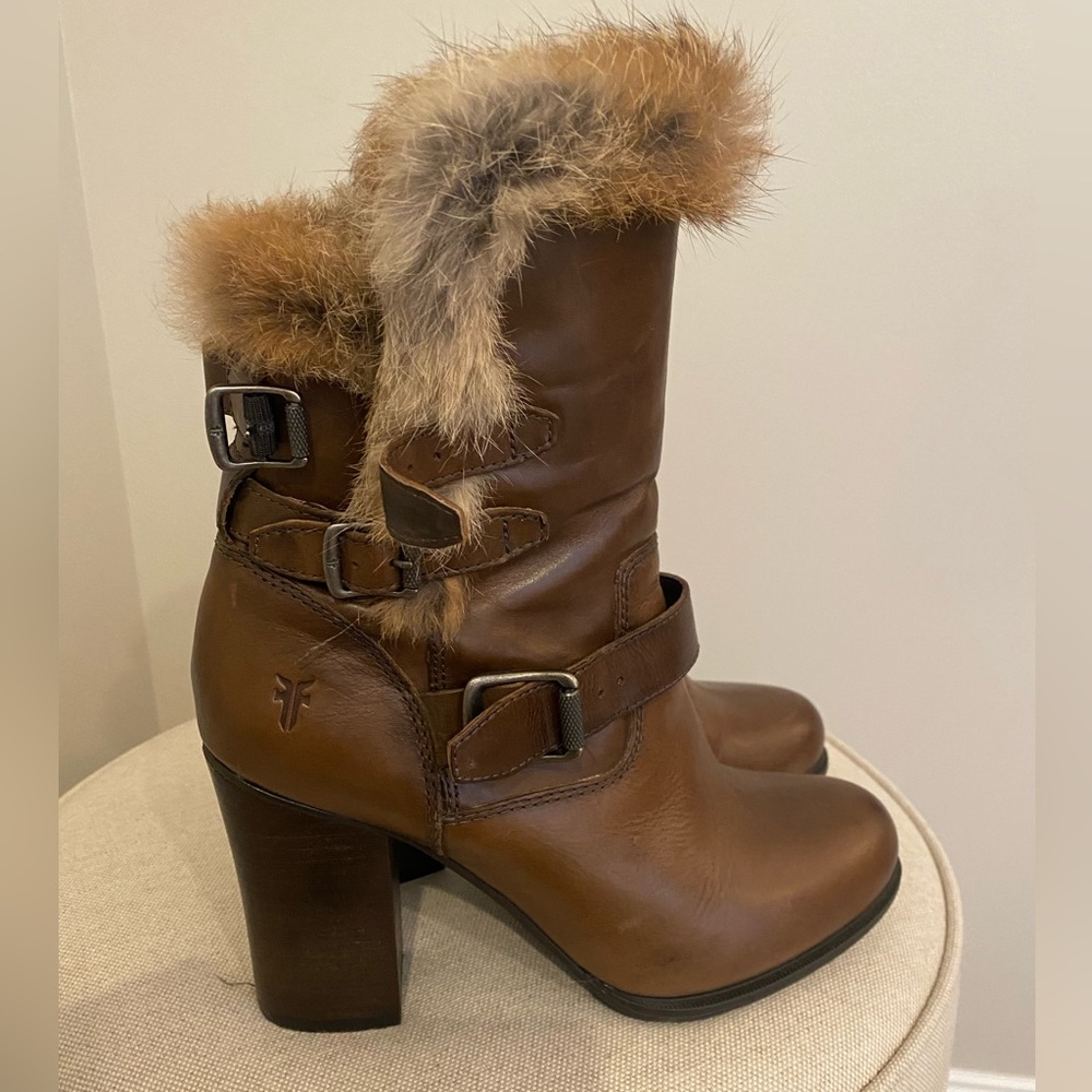 Frye Penny Rabbit Fur Boots